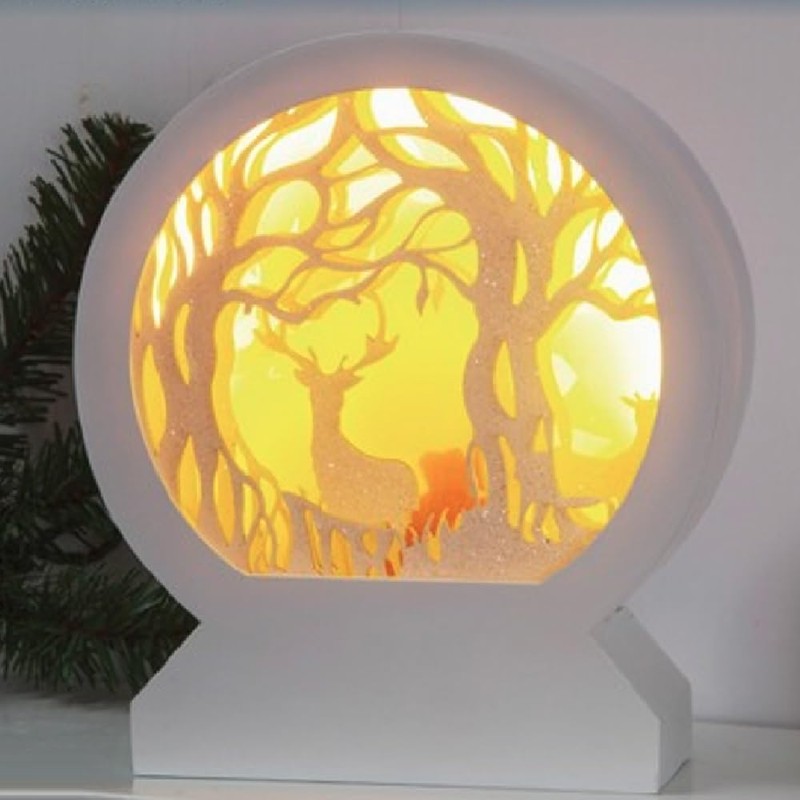 Noma Light-Up Holographic Stag in the Forest Musical Scene, 17.5