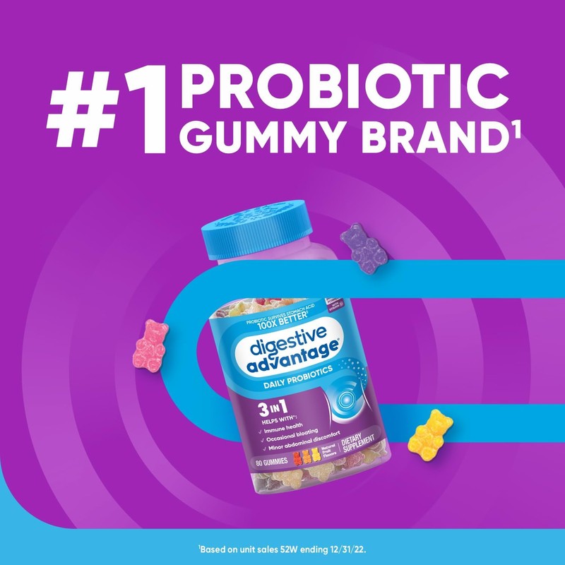 Digestive Advantage - Gomas probióticas (80 unidades, 2 unidades)