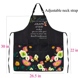 BNQL Put On The Full Armor of God Apron Christian Gifts Inspirational Bible Verses Gifts Ephesians 6:11 Religious Gifts Apron (Ephesians 6:11 Apron)
