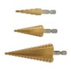 3Pcs Step Cone Drill Bit 6.35mm Hex Shank High Speed