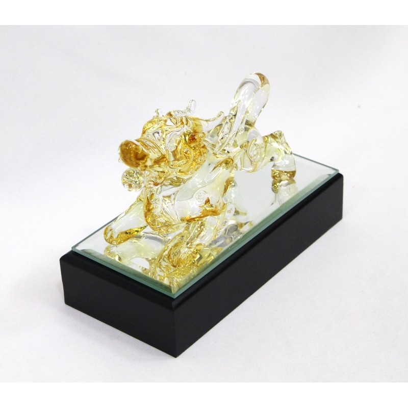 Cute Handmade Glass Crafted 睚眦 (ya-zu) Amber ckf040 