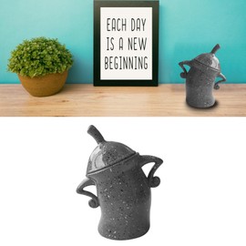 Luqeeg Playful PVC Canister with Unique Design - Drop Resistant & Multi Purpose, Compact & Airtight - Ideal - Grey, Small