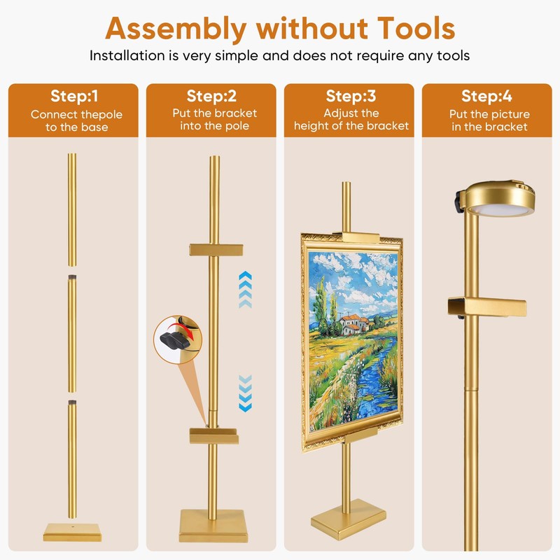 30'' Adjustable Tabletop Easel Stand with Rechargeable 13RGB Poster Light