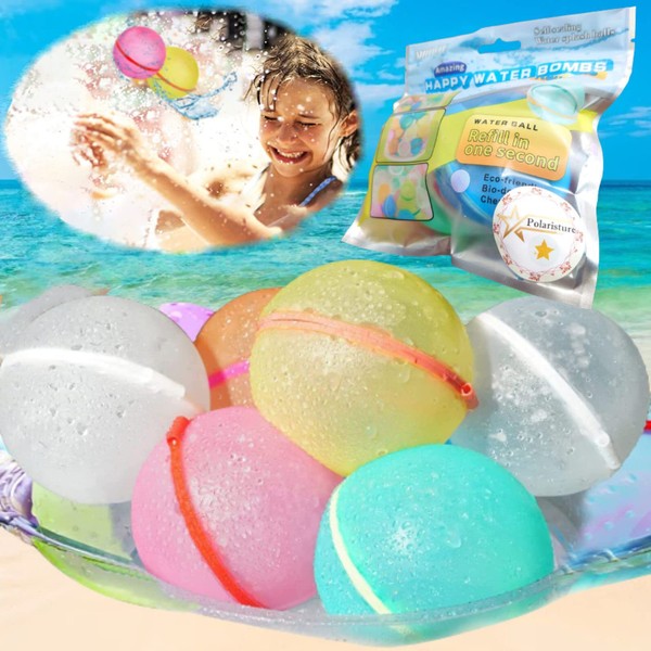 Polaristure Splash Balls, Water Balloons, Repeated Reusable Unbreakable Water Balloons,