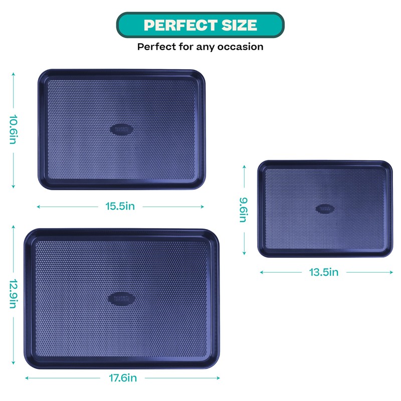 Baker's Secret Baking Sheets Non Stick, 3x Cookie Sheets for