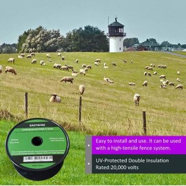 Electric Fence Double Insulated Wire Underground, Electric Fence Double Insulated Underground Hard Cable, Direct Burial (2.5mm, 25meters/82ft)