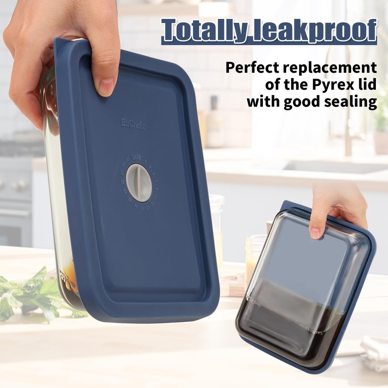 Replacement Lids for Pyrex 7210-PC 3 Cup Rectangle, Silicone Storage