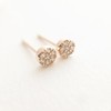 HONEYCAT Tiny Crystal Circle Stud Earrings in 18k Rose Gold