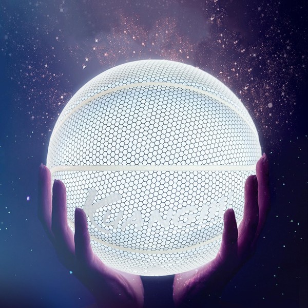Kuangmi Reflective Glowing Basketball Holographic Luminous for Night Game Light