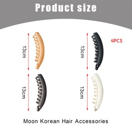 4Stück Banana Clip,Haar Spange Hair Bananen Haarspange,Damen Banane Haare Haarklammer,Bananenspange Claw Volume Haarspangen Clips,Women Große Bunt Haarreifenl Mit für Haarnadel Haarreif Haarklammern