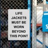 Life Jackets Must Be Worn Beyond This Point Sign, 8.5