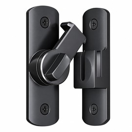 Manual Sliding Door Lock for Interior Door Latching – Black Keyless Slide Bolt for Home and Office Use
