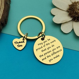 Thank You Gift Keyring Appreciation Jewelry Employee Gift Volunteer Social Worker Mentor Teacher Nurse Doctor Appreciation Gift Thank You Keychain for Coach Coworker Colleague Leaving Retirement Gift