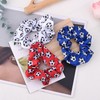 Soccer Ponytail Holders for Girls Women 3Pcs Bule Red White