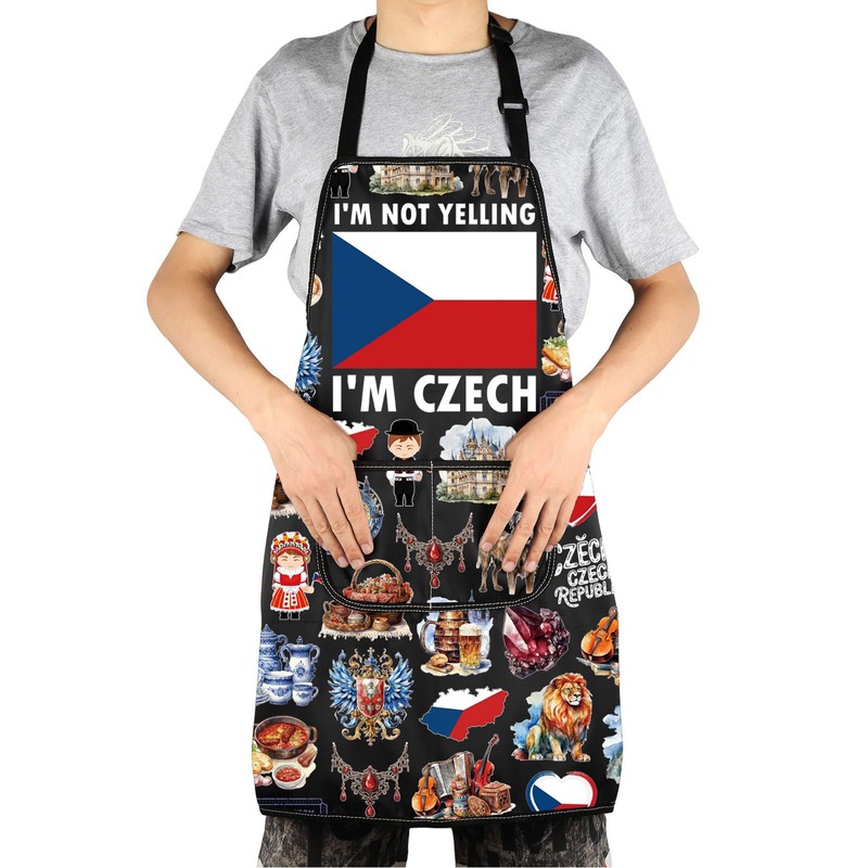 MYSOMY Czech Kitchen Apron Czech Republic Gifts Czechia Gifts Czech