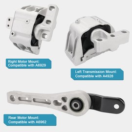 JDMON 3Pcs Engine Motor & Transmission Mount Kit Replacement for 2014-2019 Volkswagen Beetle, Passat, Jetta 1.8L, 2.0L Compatible with A6962, A4928, A6929