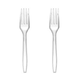 100 Pcs Clear Plastic Forks, Disposable Forks, BPA-Free, Heat Resistant, for Parties, Picnics, Event, Daily Use
