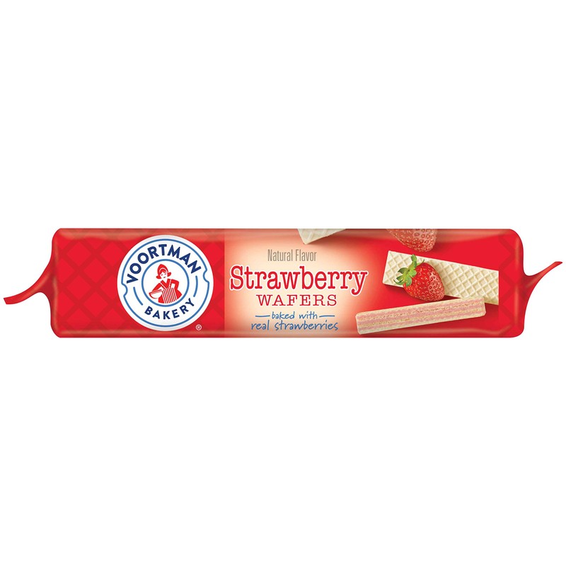 Voortman Bakery Strawberry Wafers, Mega Size, 5.17 oz, Case of