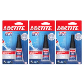 Loctite Super Glue Liquid Longneck Bottle, Clear Superglue, Cyanoacrylate Adhesive Instant Glue, Quick Dry - 10 g Bottle, 3 Pack