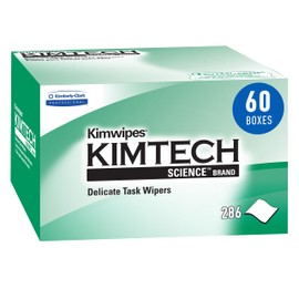Kimberly-Clark PROFESSIONAL Kimwipes Delicate Task Kimtech Science Wipers (34155), White, 1-PLY, 60 Pop-Up Boxes / Case, 286 Sheets / Box, 16,800 Sheets / Case