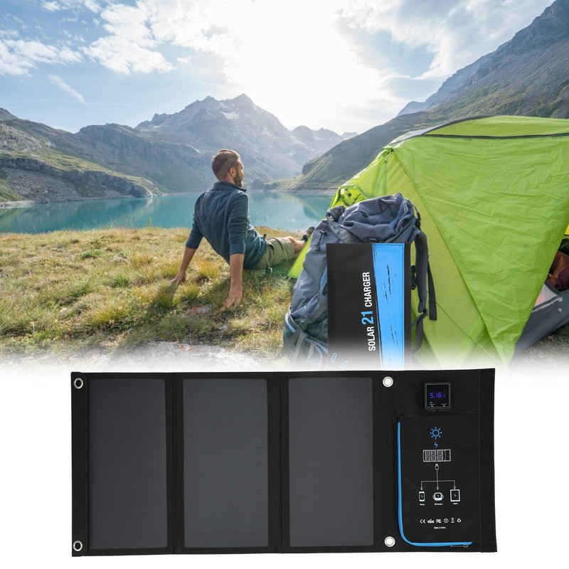 Solar DC Charging Bag Foldable Portable Waterproof Dustproof DC Charging