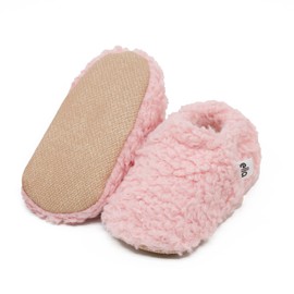Ella Bonna Unisex Teddy Baby Booties 0-6 Months Cotton Newborn Baby Socks Slipper Toddler Shoes, Infant Girl Booties, Pink