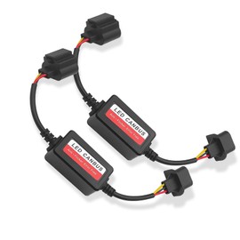 AWGUKA 2 PCS Car H13/9008 LED Canbus Decoder, 2.28" x 1.22" Plug and Play Error Code Canceler, Waterproof High Power LED Light Anti Flicker Harness Driver Adaptor, Universal for Most Cars (Black)