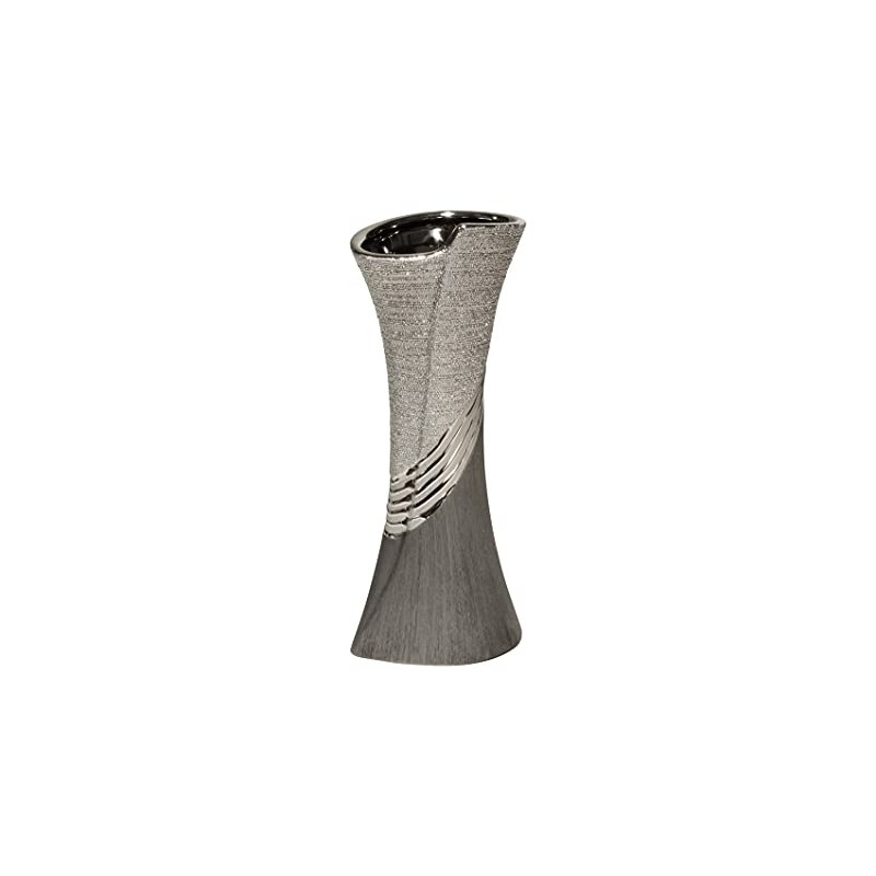 GILDE Modern Ceramic Vase Table Vase Decorative Vase Grey Silver