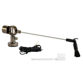 VCC Automated Vinyl Record LP Cleaning Arm Adjustable Anti-Static Carbon-Fiber Brush W/Grounding Wire & Stylus Brush CF-VRCA