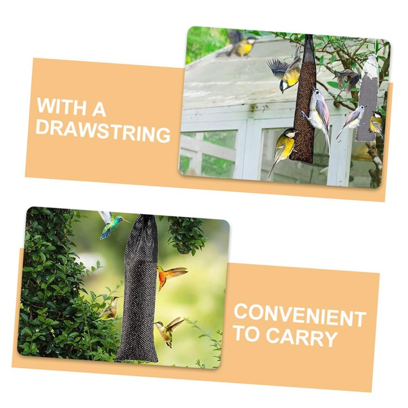 CIYODO 8Pcs Hanging Mesh Bird Feeder Bags Durable Drawstring Net
