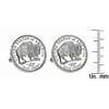Westward Journey 2005 Bison Jefferson Nickel Silvertone Bezel Cuff Links