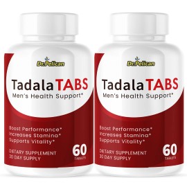 Pelican Vitamins Tadala Tabs- Men's Health & Bodybuilding- 2 Bottles- 120 Tablets