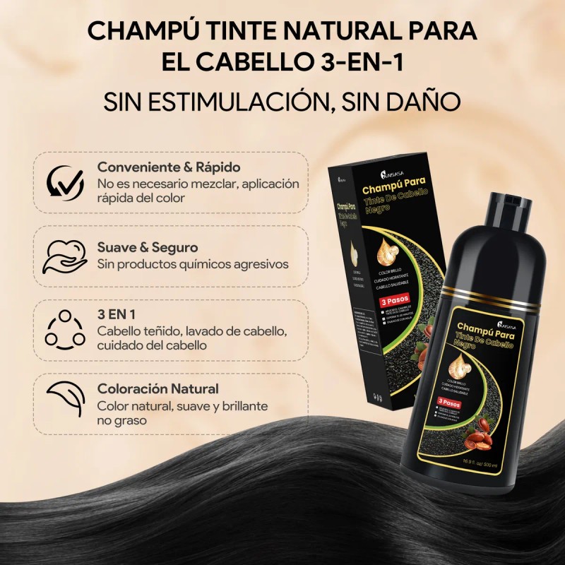 Shampoo Con Tinte 15min Cubre Canas Contiene Aceite De Argán