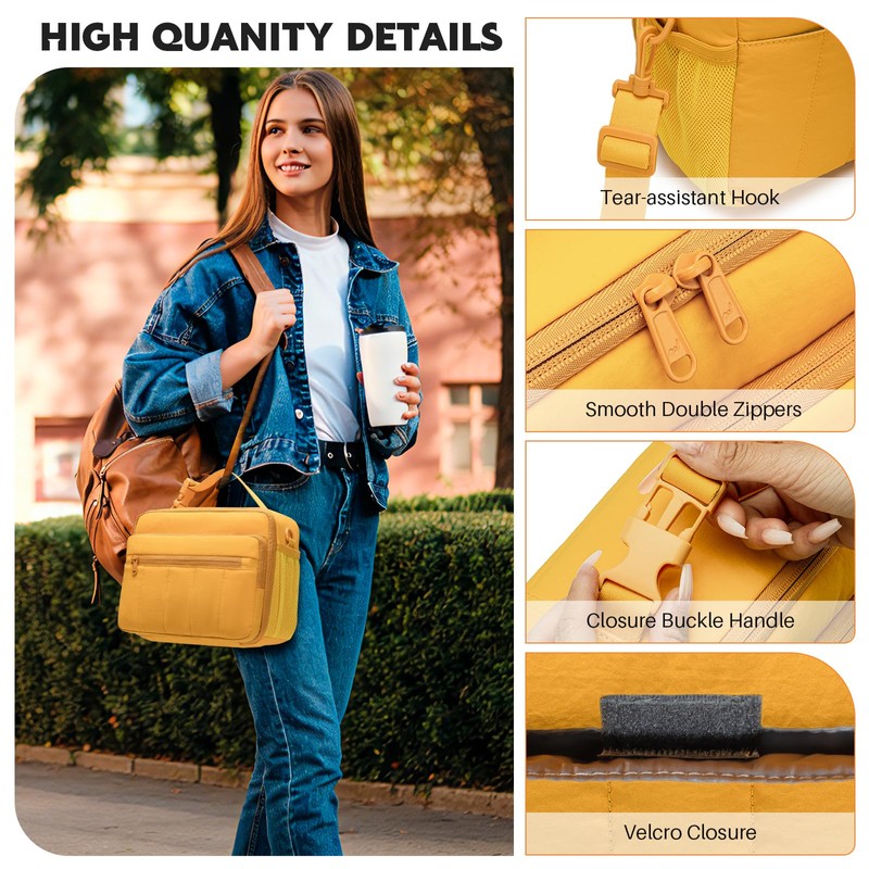 NOL Lunch Bag for Women, 8L Quilted Cooler Tote –