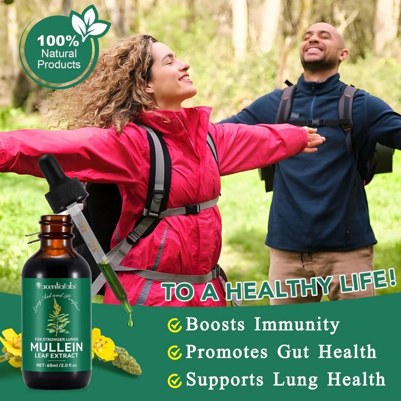 Mullein Drops for Lungs, Mullein Leaf Extract with Chlorophyll,mu<wbr/>llein Leaf