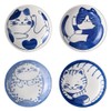 Cute Cat Soy Sauce Plate Set of 4, Japanese Ceramic