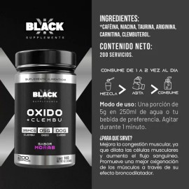 Black Supplements Oxido Nítrico + Clembu 1kg Pre Entreno