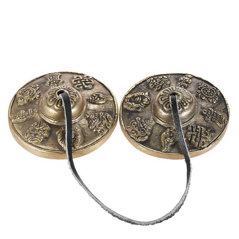 2.6in/6.5cm Handcrafted Tibetan Meditation Tingsha Cymbal Bell with Buddhist The