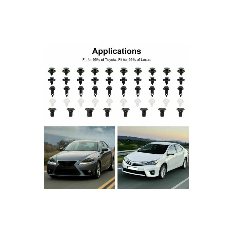 US 100 Car Body Plastic Trim Retainer Fastener Clips Push