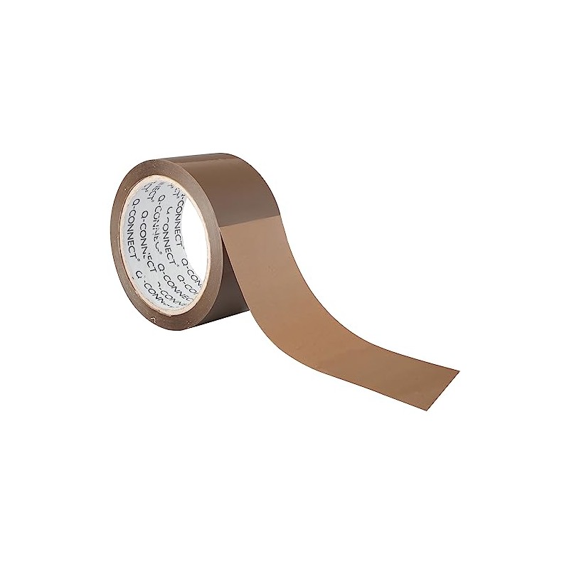 Q-Connect Polypropylene Packaging Tape 50mmx66m Brown (Pack of 6)