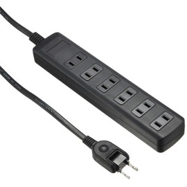エレコム 電源タップ 雷ガード スイングプラグ 6個口 2.5m ブラック T-K1A-2625BK