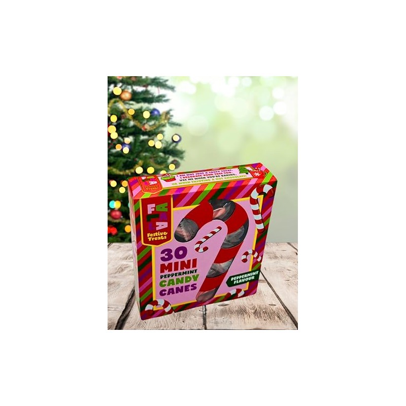 Mini Christmas Candy Canes - 30 Individually Wrapped Peppermint Flavour