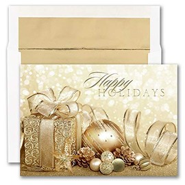 JAM Paper Blank Christmas Cards & Matching Envelopes Set - Holiday Package - 25/Pack