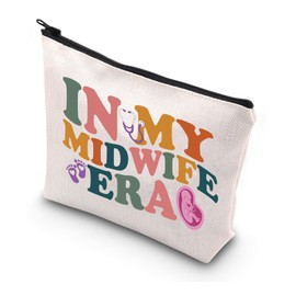 MYSOMY Midwife Gifts in My Midwife Era Makeup Bag Midwife Zipper Pouch Cosmetic Bag Doula Nurse Bag Midwife Thank You Gifts (Midwife Era Bag)