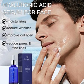 Hyaluronic Acid Serum for Face - Hydrating Face Serum - 2-Step Daily Essential Face Kit with Facial Serum,Hyaluronic Acid Moisturizer - Moisturizing & Anti Aging Serum - Gifts for Men Skin Care Set