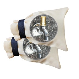 Outside Tap Covers for Winter, 2pcs Universal Outdoor Faucet Insulated Protector 14 x 20cm Thickened Garden Tap Jacket from Freezing Bursting (Beige)