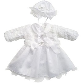 YES Baby Dress Christening Dress Party Dress Bolero Jacket Girls Baby Christening Jacket, White