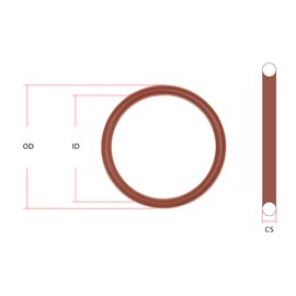 Small Parts-S70132 132 O-Ring, Silicone, 70A Durometer, 1-3/4" ID, 1-15/16" OD, 3/32" Width, Red (Pack of 50)