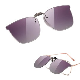 XITUADDA Sunglasses Clip, Polarised Clip Attachment Sunglasses for Women, Liftable and Ultralight UV400, Purple, grey