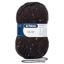 Patons Fab DK Knitting and Crochet Double Knitting Wool - 100% Acrylic Machine Washable & Tumble Dry Yarn - Colour 8375 - Charcoal Tweed - 1 x 100g Ball
